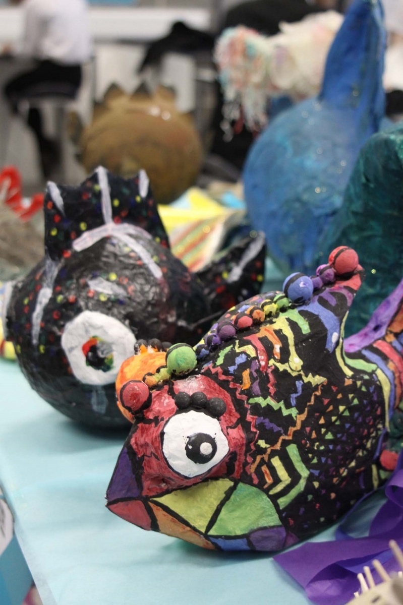 Funky Fish Sculptures Kettering Science Academy funky-fish-sculptures-kettering-science-academy